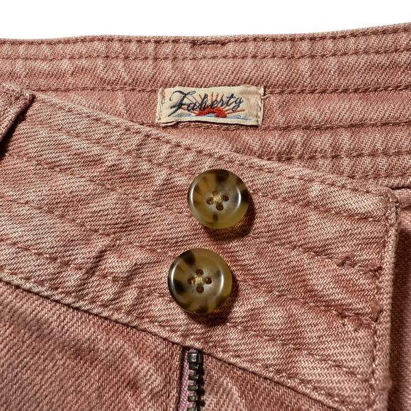 Faherty Harbor Crop Jeans Wide Leg Ankle Length Clay Pink Wash - Size 24 - Picture 5 of 14